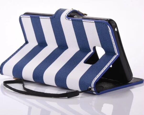 Arco Iris Ancla Denim Cartera Tarjeta Teléfono Cuero Case