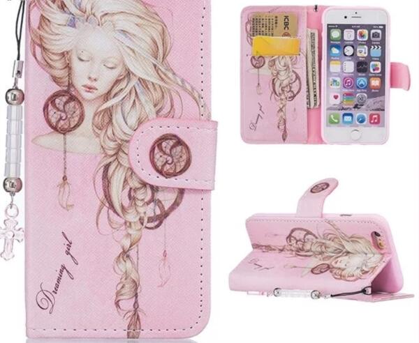 woman wallet card-slot pu leather cell phone case for iphone7