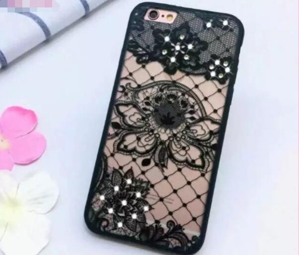 PC hard plastic diamond lace case for iPhone 6 6S Plus