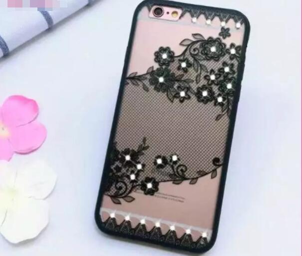 PC hard plastic diamond lace case for iPhone 6 6S Plus