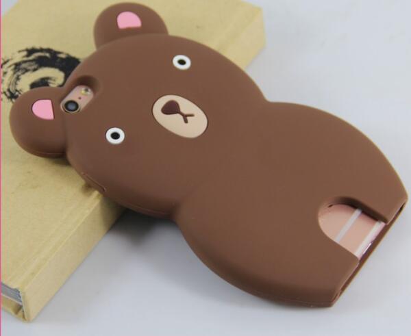 Hermoso 3D Oso Silicio Caso Para el iPhone 6