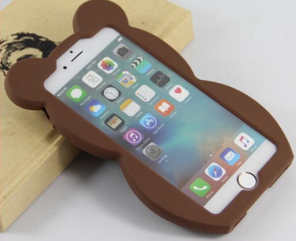 Indah 3D Beruang Silicon Case Untuk iPhone 6
