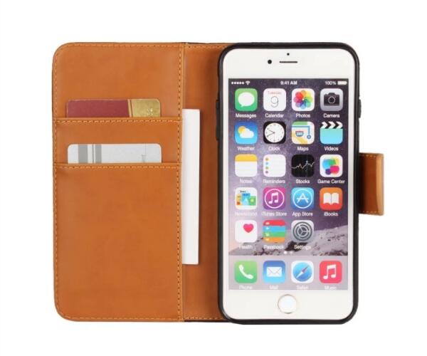 Durável do PLUTÔNIO Carteira Couro Case Para iPhone 6