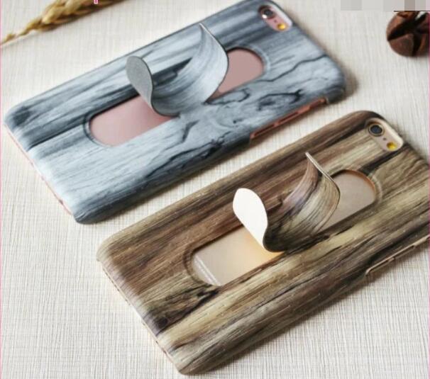 Penuh Pelindung dengan berdiri kayu Untuk iPhone 6s