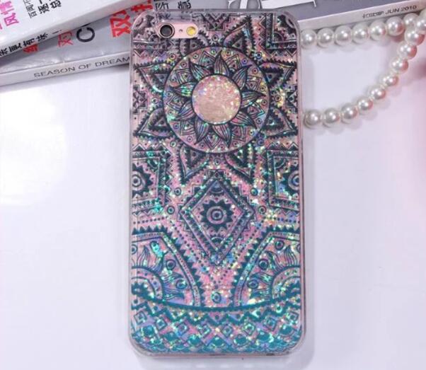 Star Dynamisk Flytande Glitter Sand Kvicksand telefon fallet för iphone5 6 6s