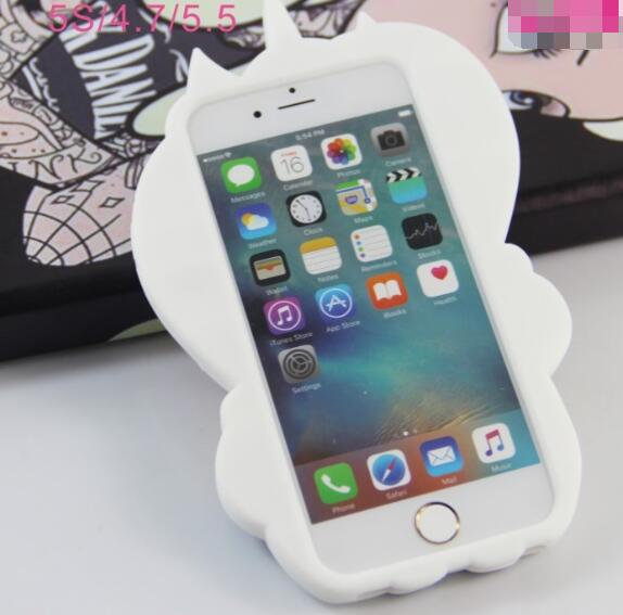 Untuk iPhone 5 kasus silikon 3D unicorn