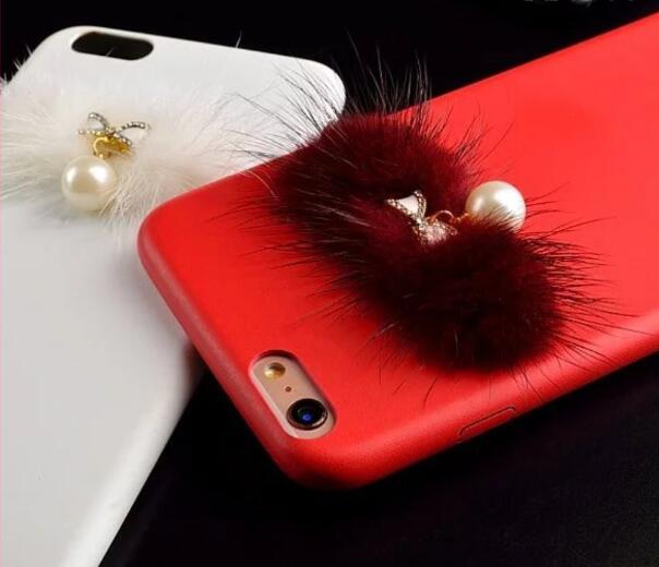  Pearl Pendant PU Case For iPhone 6 6Plus