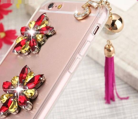  Diamonds Tassel PC Fashaion Phone Cases For iPhone 6 / 6 Plus