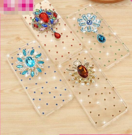  Strass Brilhante Claro Plástico Case Para iPhone 6S/6S Plus