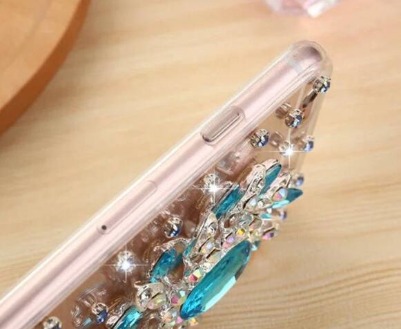 Rhinestone Mengkilap Jelas Plastik Case Untuk iPhone 6S/6S Plus