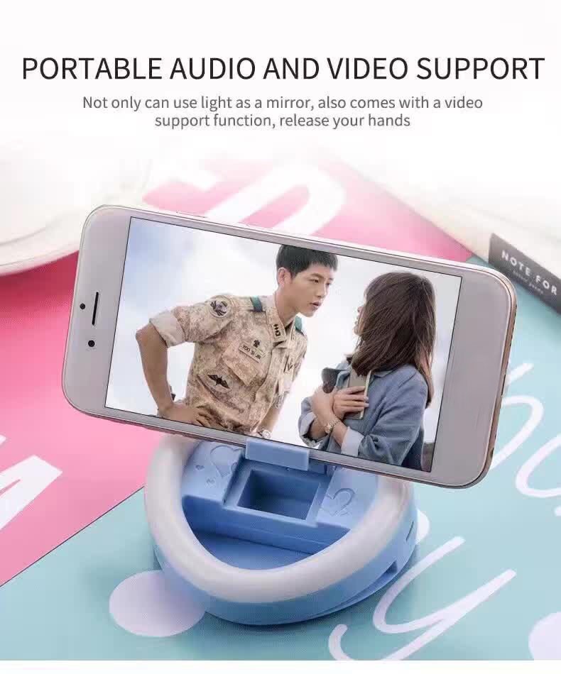  led selfie flash ring light with mirror 
