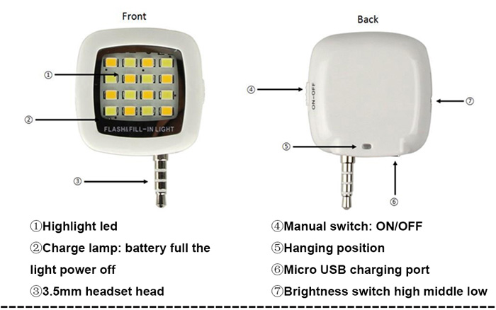 pocket selfie stick monopod with selfie light