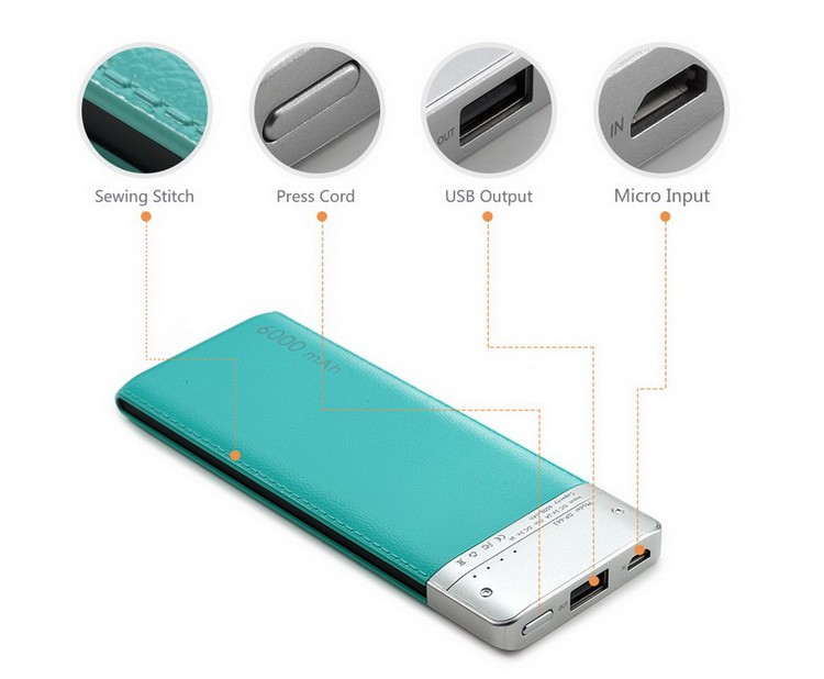 USB-Кабель міні електростанції банк 6000mah