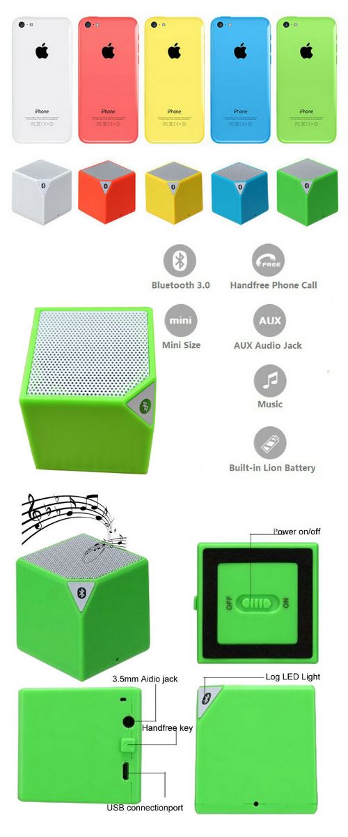 caixa quadrada forma bluetooth alto-falante com porta usb