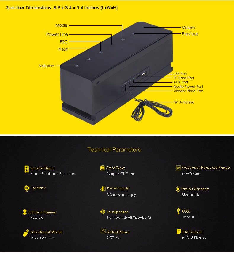 Desktop Speaker With Led Light And Fm Radio