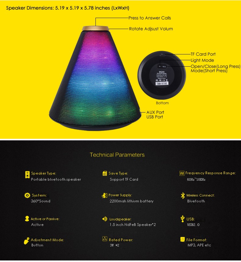 LED bluetooth speaker