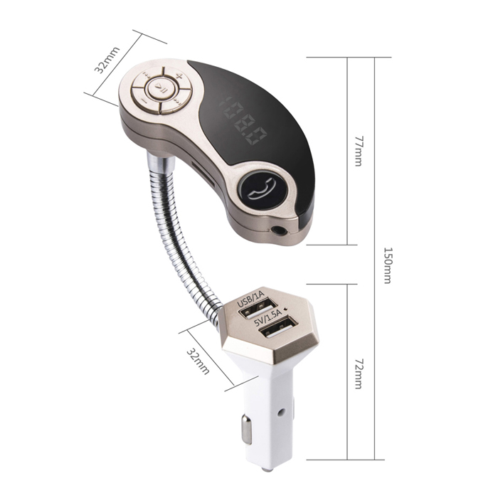 Dual USB bluetooth car charger 
