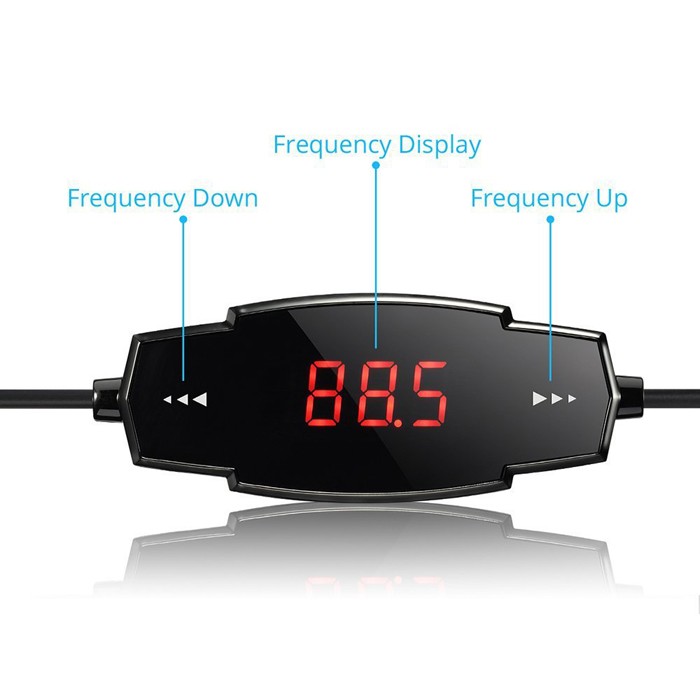 autó fm transmitter gyors töltő 5V 2.4A