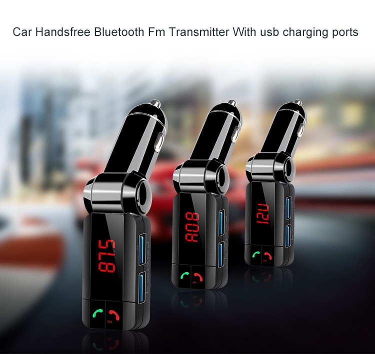  bluetooth handsfree fm transmitter with AUX output