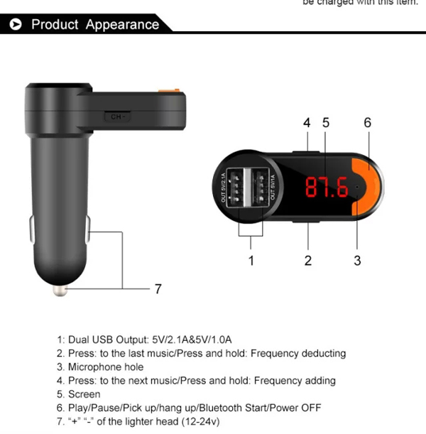 Dual USB Bluetooth Αυτοκινήτου