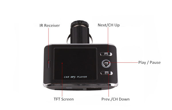 bil mp3-spelare fm transmitter med SD MMC USB AUX