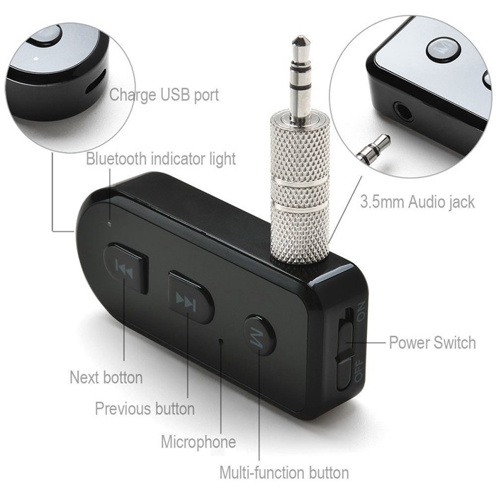 Bluetooth audio-sender Aux Adapter