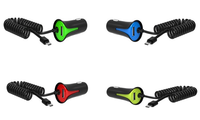 USB Car charger with charging cable