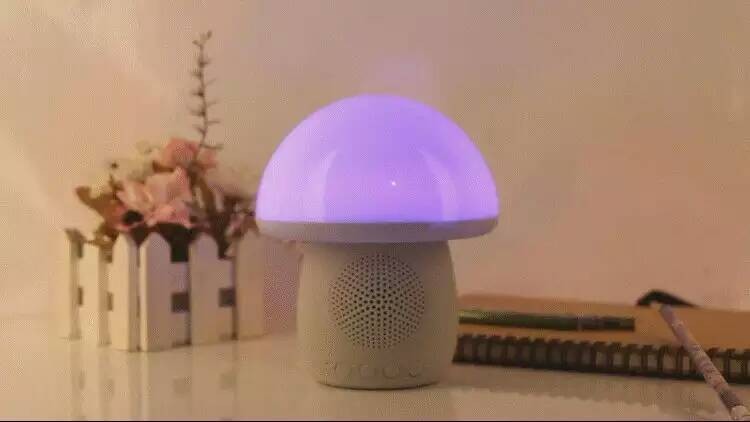  mini bluetooth cogumelo falante com luz led