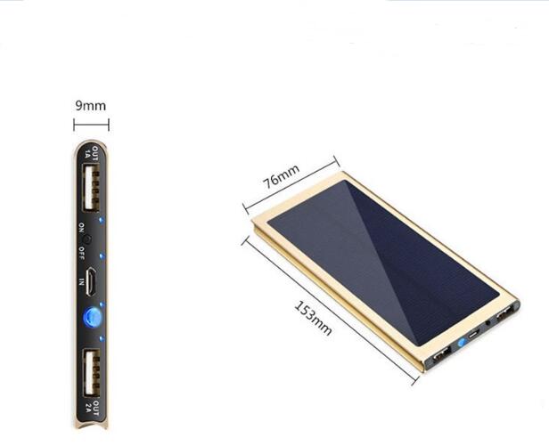 8000mAh solar charger power bank 