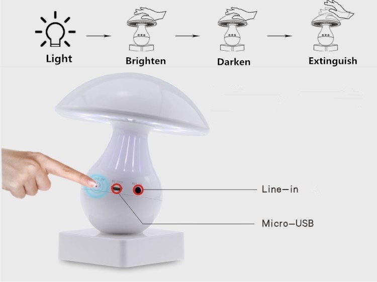 Fungo altoparlante bluetooth wireless LED lampada Da Tavolo