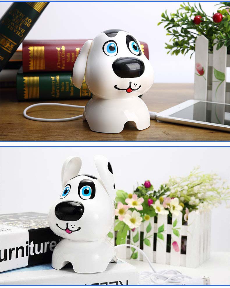 dog shape black portable stereo digital speaker