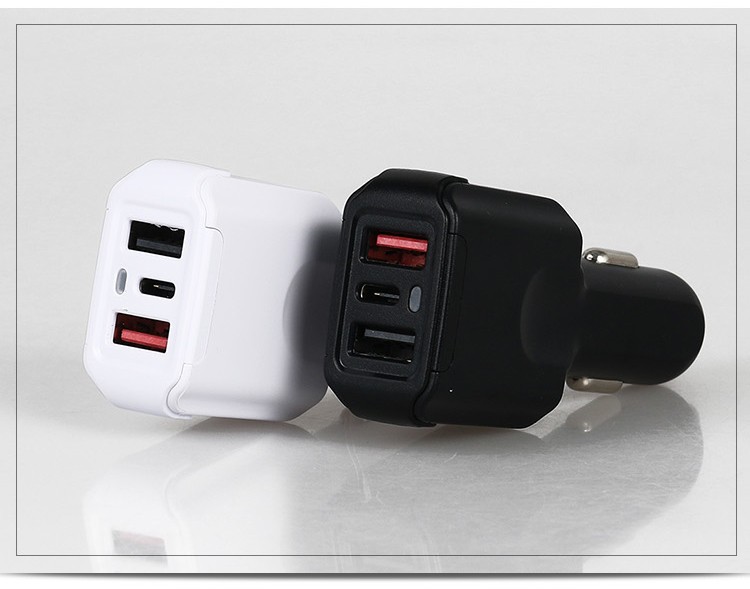 cargador de coche en viaje rápido 2USB Tipo c