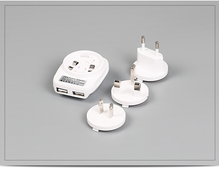 Universal travel adapter with 2 usb port 