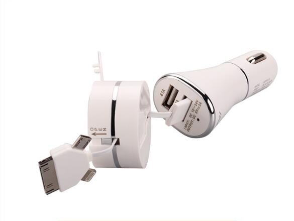 usb mobile car charger con cavo