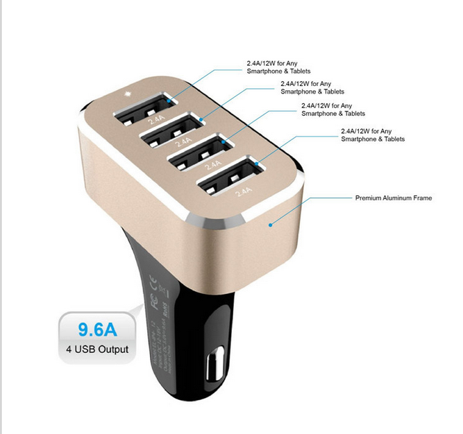 4 port usb car charger