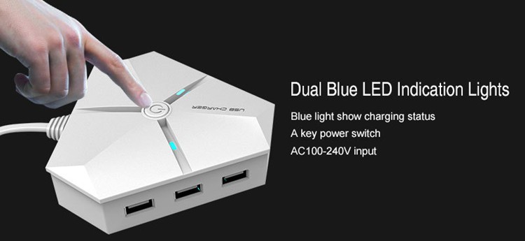 EU/US/UK Stecker 6 Ports USB Reiseladegerät