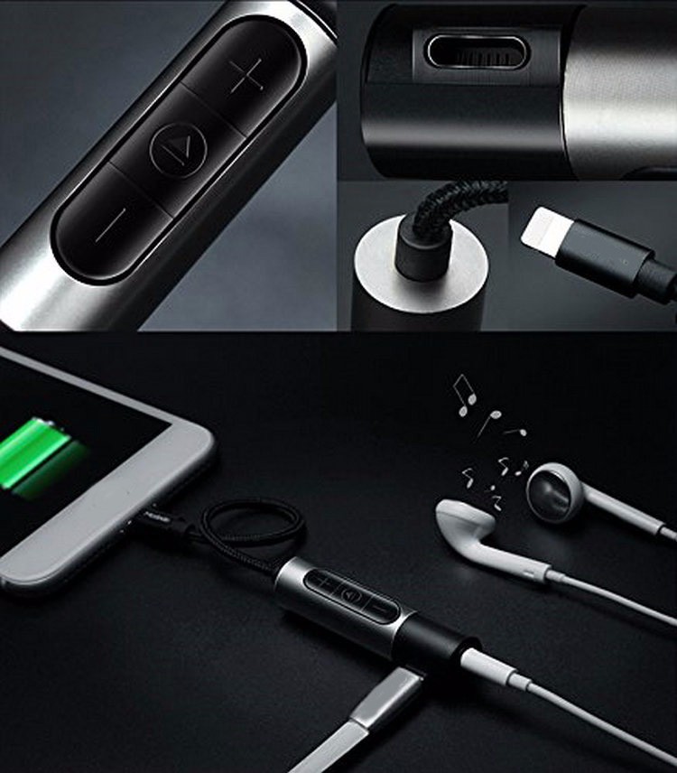 For iphone7 3.5mm to lighting charging cable