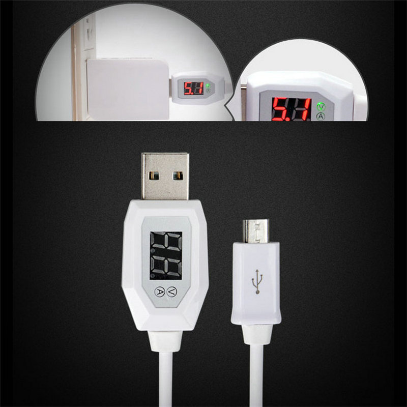 LCD current display usb charger cable