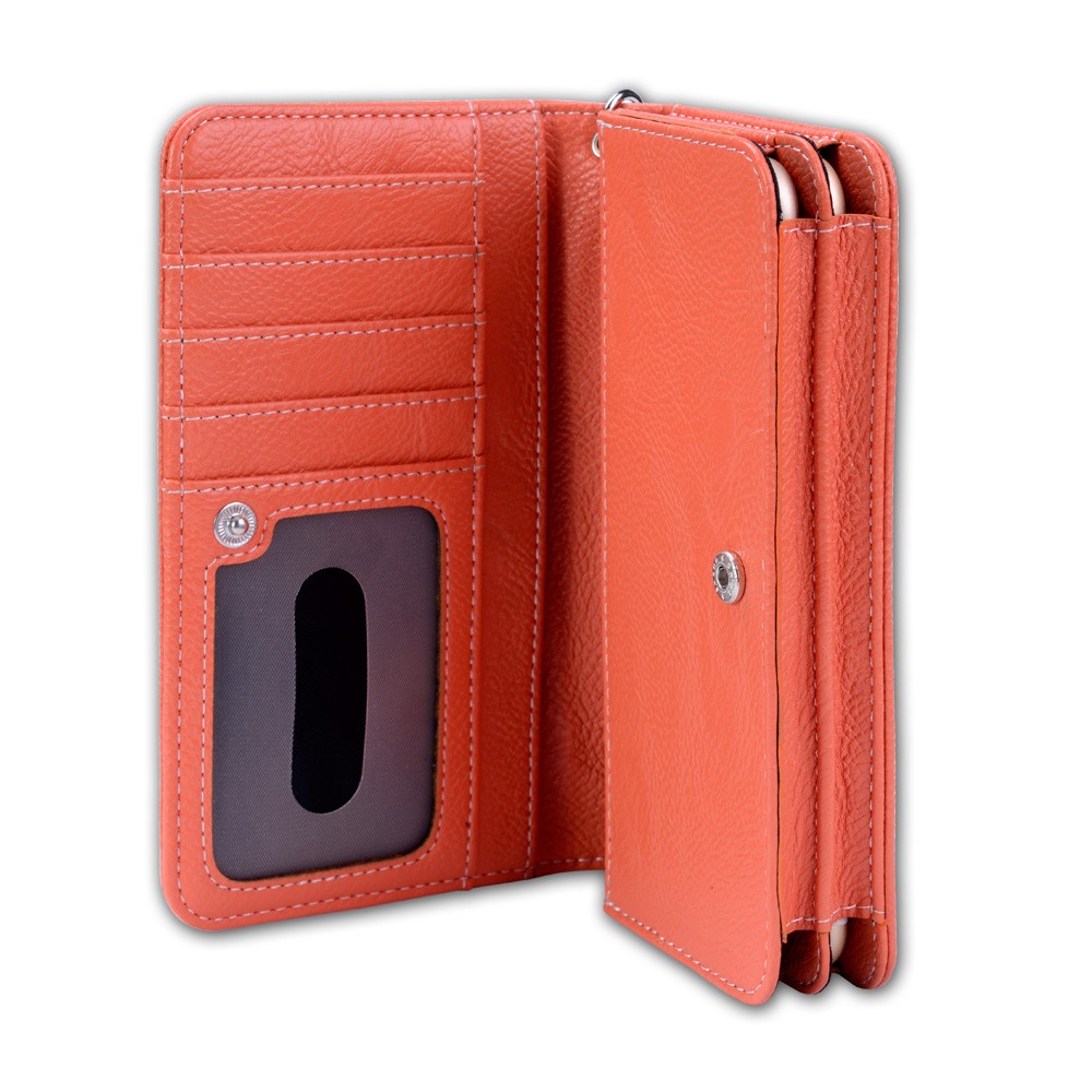 Wallet Style Leather Case with Five Card Slots