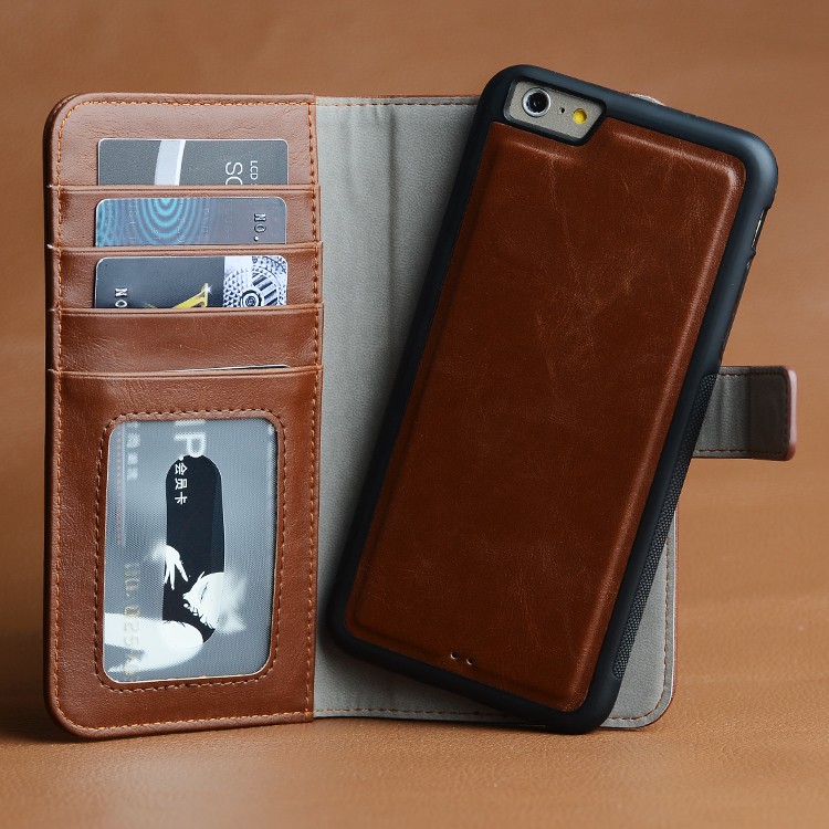2 in 1 flip cover leather phone case for iphone 7