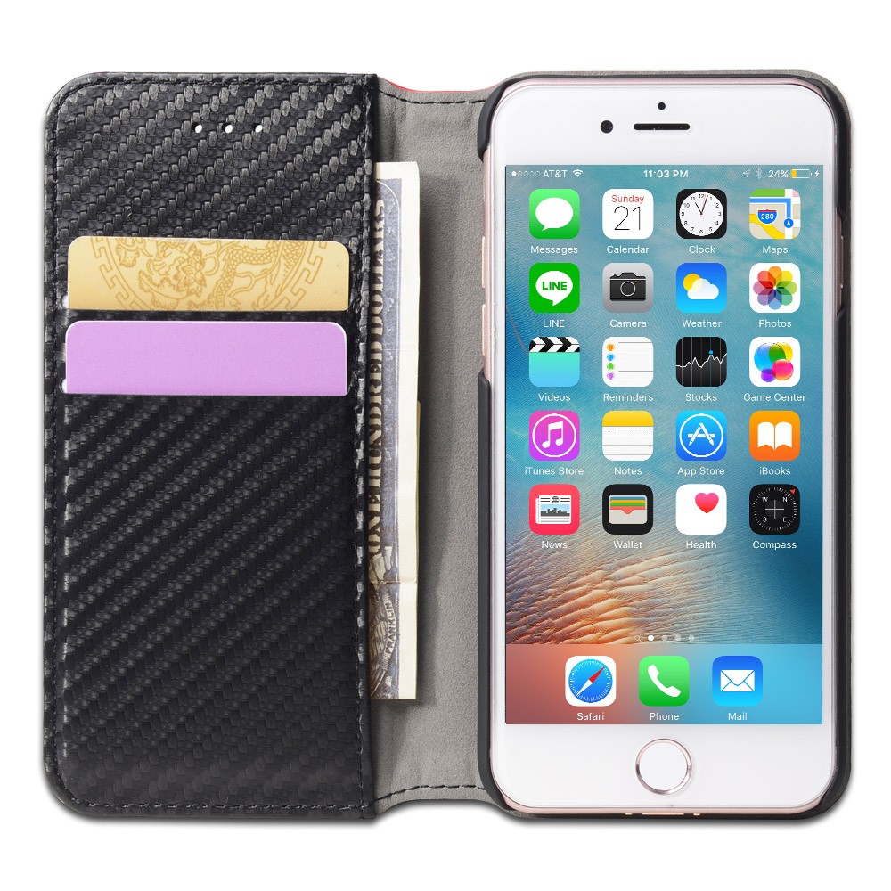 Mix-farve filp Pu læder telefon case for iphone 7