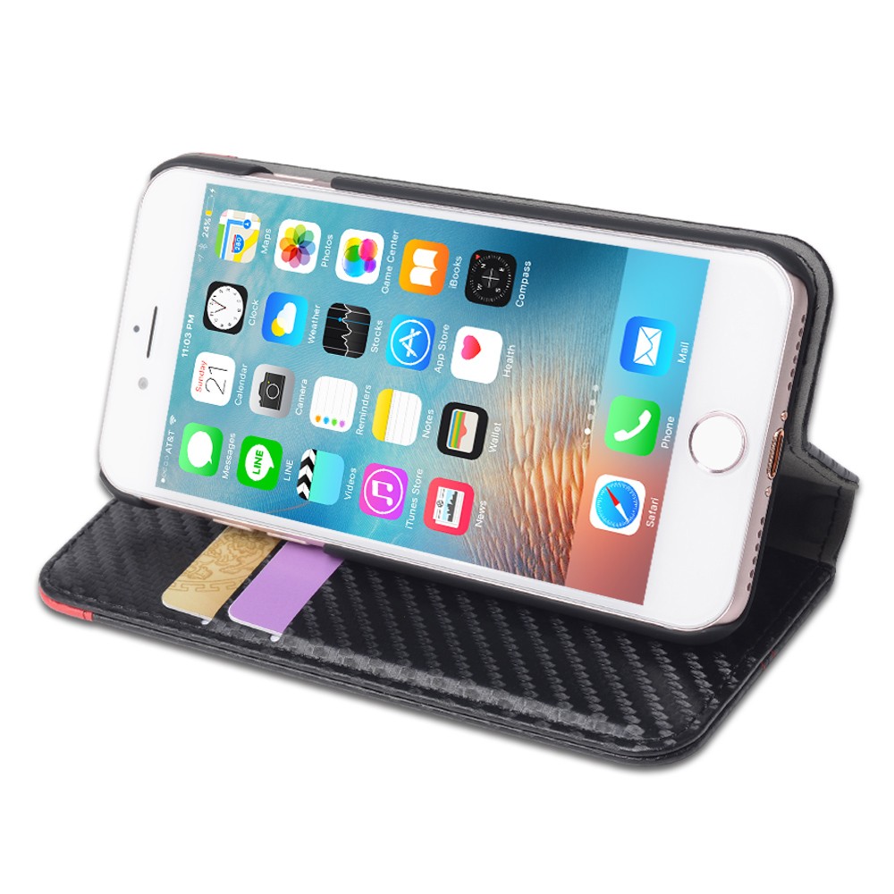 Mix-färg filp Pu läder phone case för iphone 7