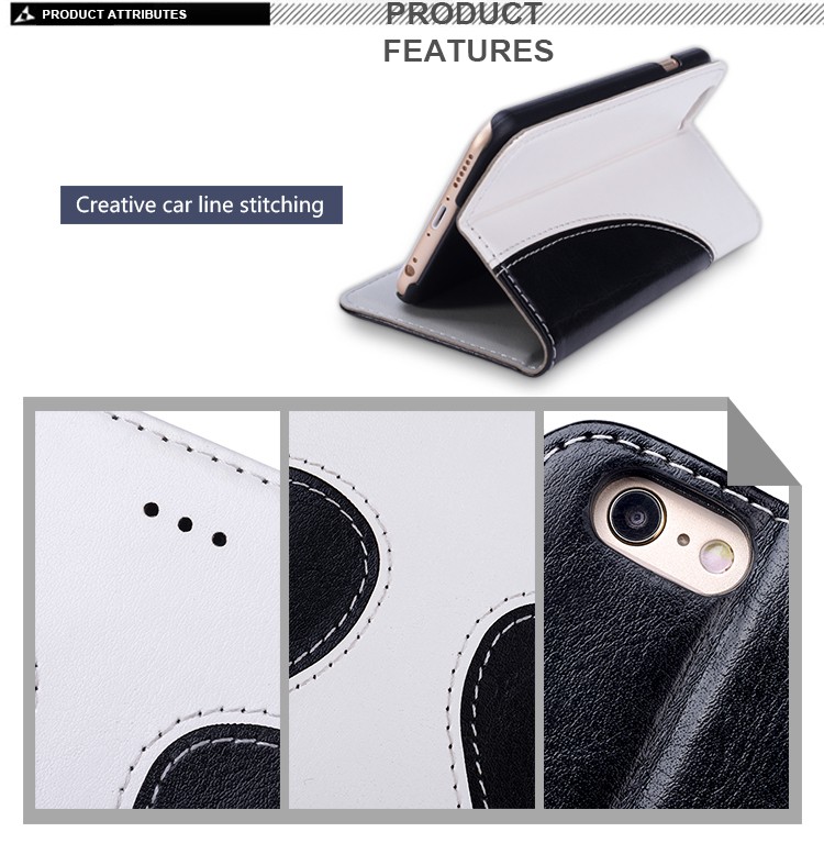  Panda série en cuir etui de téléphone pour iphone 6