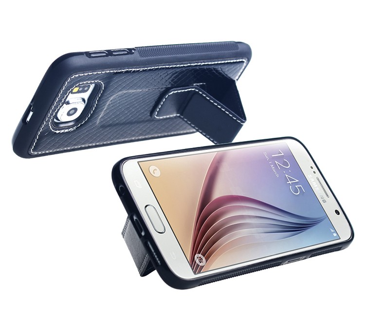 Tillbaka Täcka Läder flip case för Samsung Galaxy S6