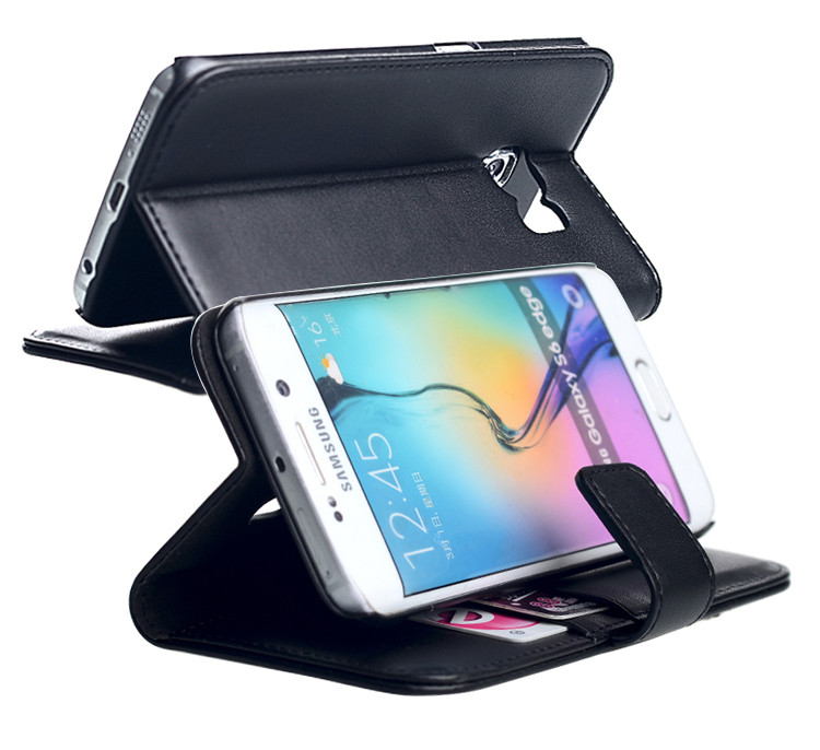 Wallet Card Holder Leather Case For Suamsung S6