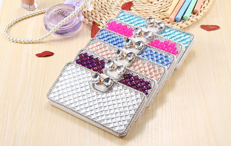 Diamond leather cell phone case for Samsung note 7