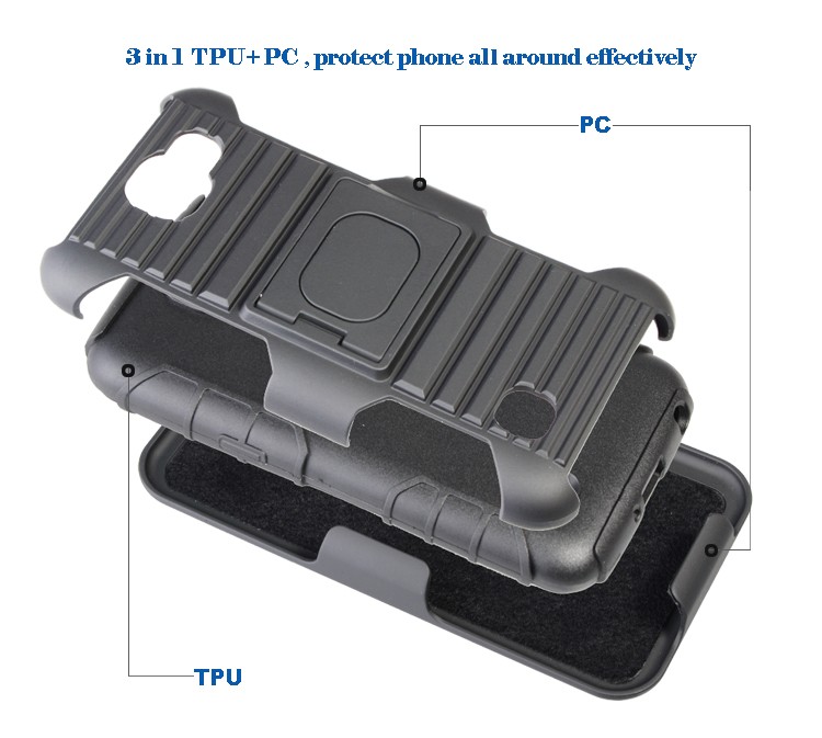 3 IN 1 Combo Kickstand Heavy Outdoor Armor For LG K4 Case 