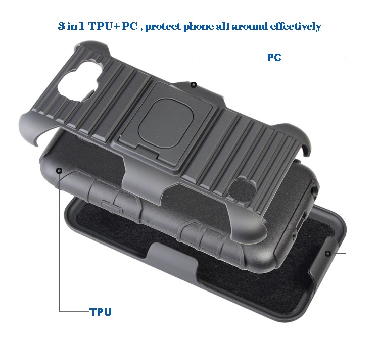 3 IN 1 Combo Kickstand Heavy Outdoor Armor For LG K4 Case