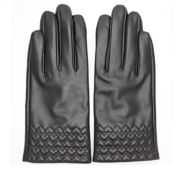 embroidery patterns ladies index finger touch screen leather gloves