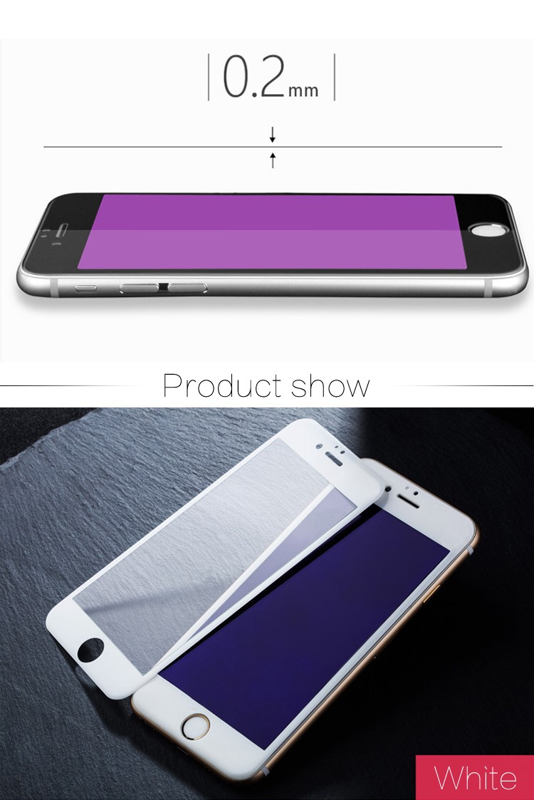 Kolfiber 3D Full Cover Skärmen Beskyddare 7 Härdat Glas för iPhone 7